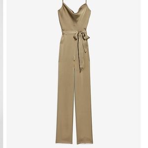 Express Gold Satin Jumpsuit NWT